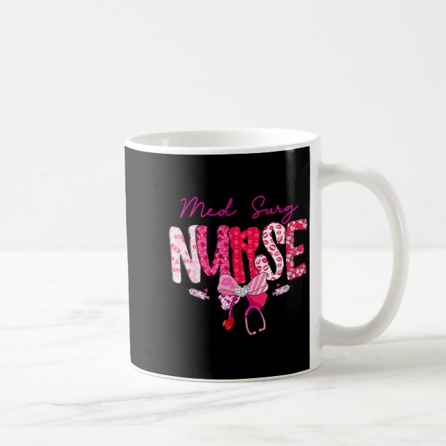 Med Surg Nurse Valentine's Day Stethoscope Coquett Kaffeetasse (Rechts)
