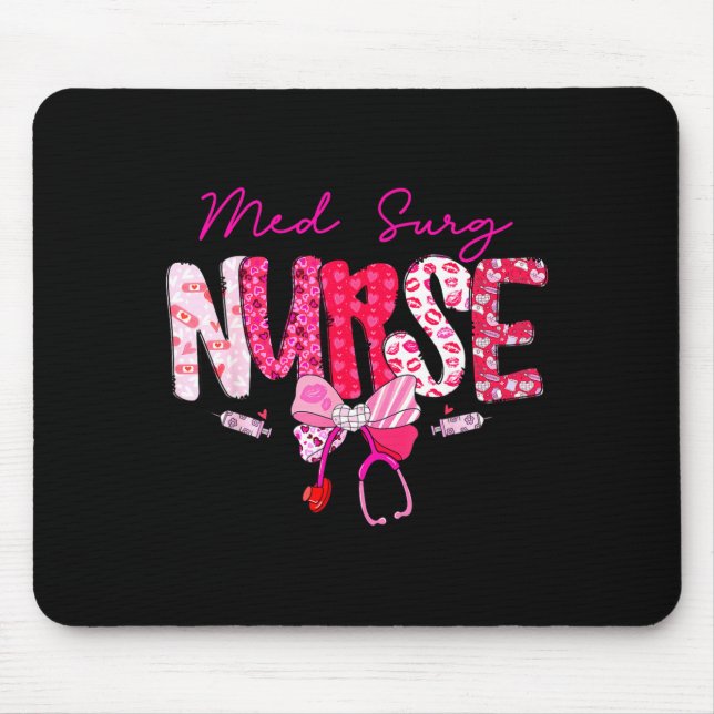 Med Surg Nurse Valentine's Day Stethoscope Coquett Mousepad (Vorne)