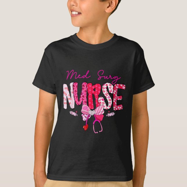 Med Surg Nurse Valentine's Day Stethoscope Coquett T-Shirt (Vorderseite)