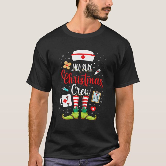 Med Surg Weihnachts-Crew Medizinische chirurgische T-Shirt (Vorderseite)