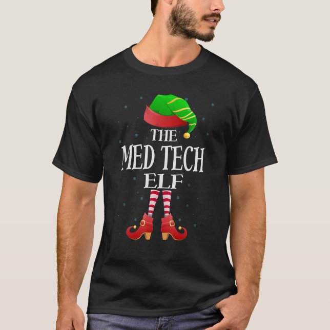 Med Tech Elf  Matching Pajama Group Christmas Wome T-Shirt (Vorderseite)