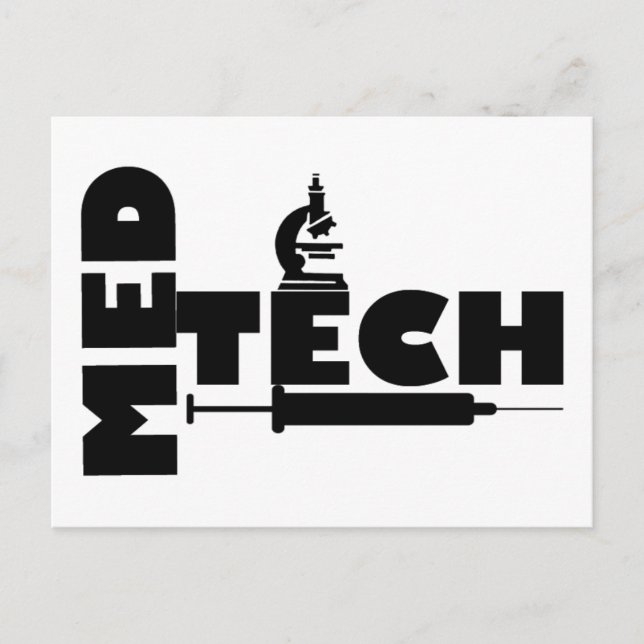 MED TECH MICROSCOPE SYRINGE LOGO POSTKARTE (Vorderseite)