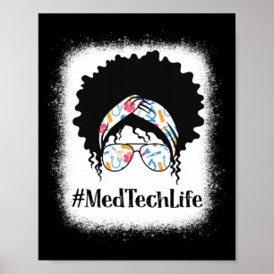 Med Tech schwarze Afro-Unordnung-Bun afrikanisch-a Poster