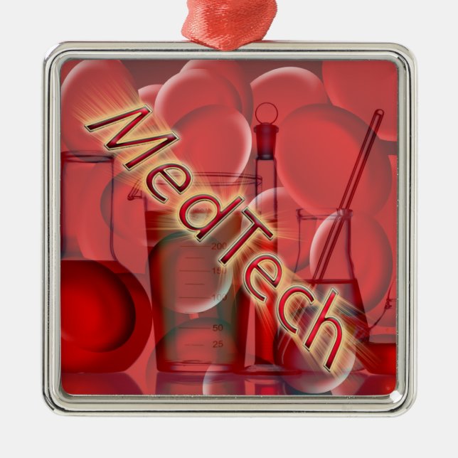 Med Tech-STERNEXPLOSION-LOGO Silbernes Ornament (Vorne)