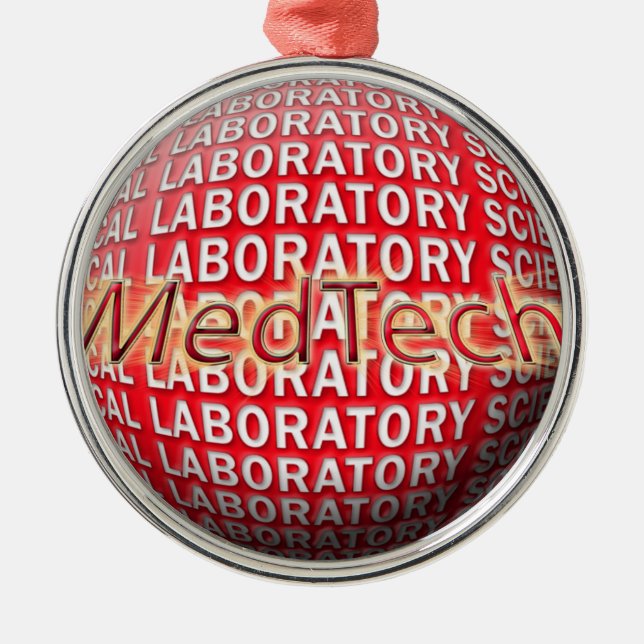 Med Tech-STERNEXPLOSION-LOGO Silbernes Ornament (Vorne)