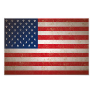 Med Vintage Grunge Style Amerikanische Flagge Foto