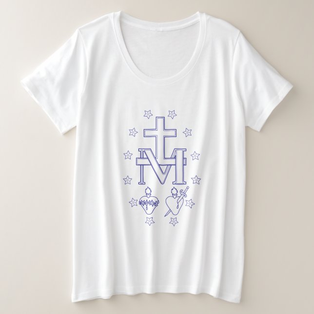 Medaille der Gottesmutter Große Größe T-Shirt (Design vorne)