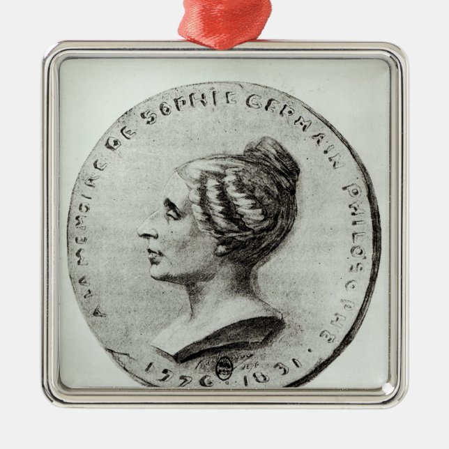 Medaille, die Sophie Germain darstellt Silbernes Ornament (Vorne)