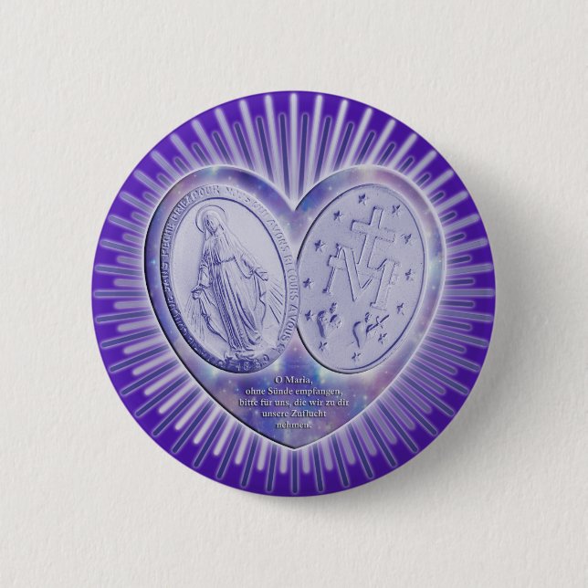 medaille miraculeuse / Wunderbare Medaille | lila Button (Vorderseite)
