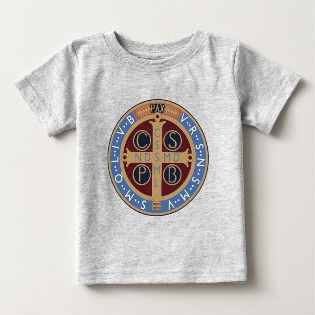 Medaille von Saint-Benedikt Baby T-shirt (Vorderseite)