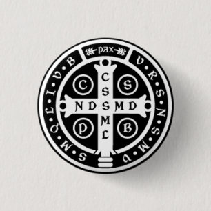 Medaillen-Kreuz St. Benedict Button