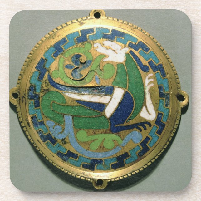 Medaillon, das einen Drachen, Franzosen, von Getränkeuntersetzer (Vorderseite)