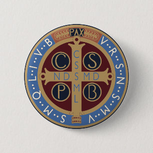 Medaillon des heiligen Benedikts Button