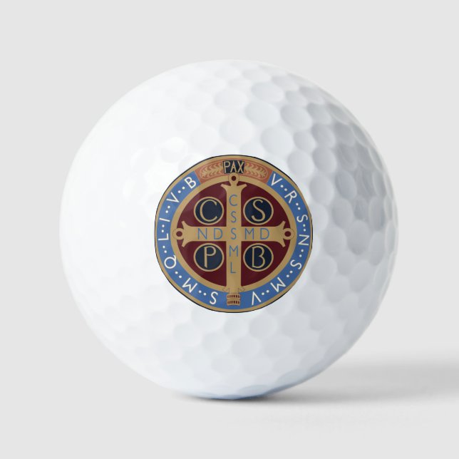 Medaillon des heiligen Benedikts Golfball (Vorderseite)