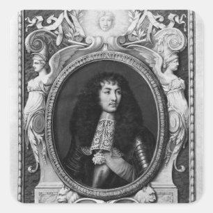 Medaillon-Porträt von Louis XIV Quadratischer Aufkleber