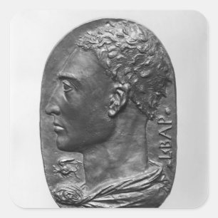 Medaillon-Selbstporträt Quadratischer Aufkleber