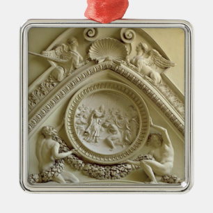 Medaillon, welches die Taufe von Constantine Silbernes Ornament