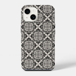 Medaillons und Vögel Filigran-Design iPhone 14 Hülle