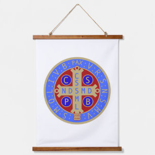 Medal of St. Benedict Tapestry Wandteppich Mit Holzrahmen