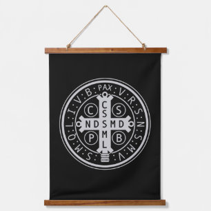 Medal of St. Benedict Tapestry Wandteppich Mit Holzrahmen