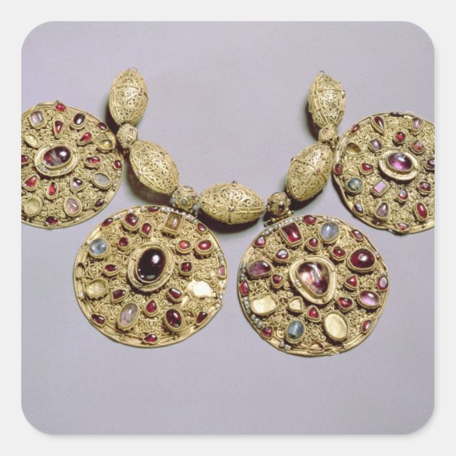 Medallien aus "Barmy Collar" Quadratischer Aufkleber (Vorderseite)