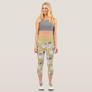 Medallien in blau und grün capri leggings