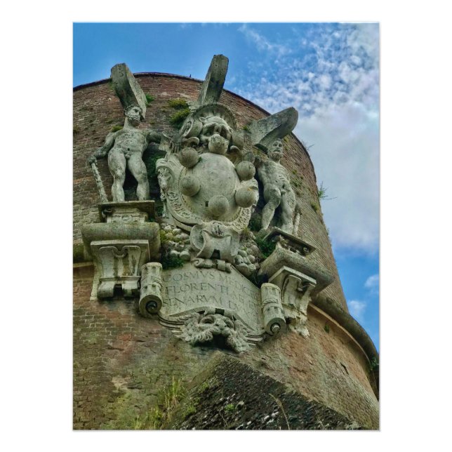 Medallion an der Äußeren Mauer von Siena, Italien Fotodruck (Vorne)