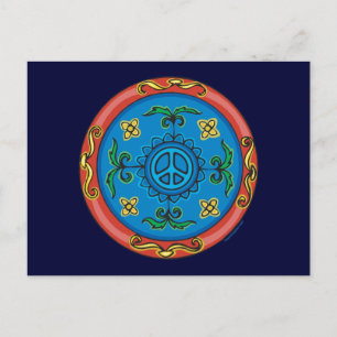 Medallion Design Peace Sign Postkarte