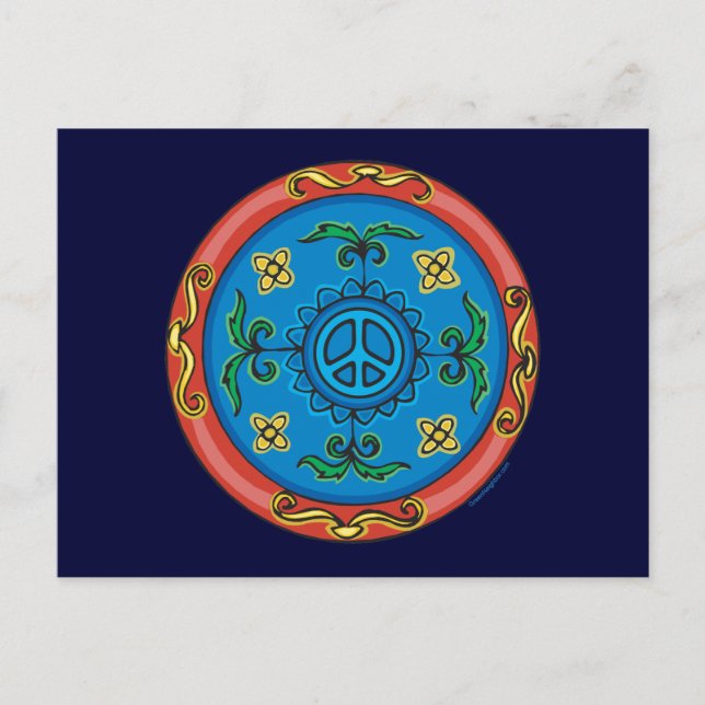 Medallion Design Peace Sign Postkarte (Vorderseite)
