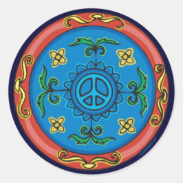 Medallion Design Peace Sign Runder Aufkleber