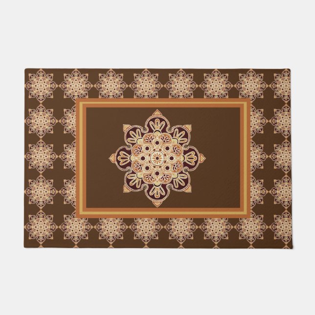 Medallion Doormat Gold & Braun Fußmatte (Vorderseite)