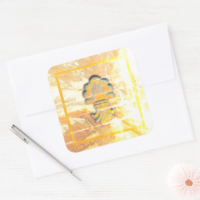 Medallion im Vintagen italienischen Stil Quadratischer Aufkleber (Umschlag)