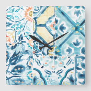 Medallion Medley Collection Quadratische Wanduhr