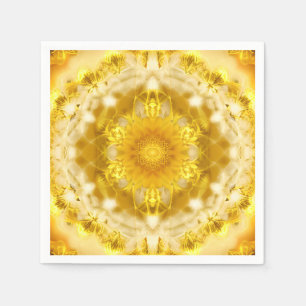 Medallion Muster in Mustard Yellow Batik Muster Serviette