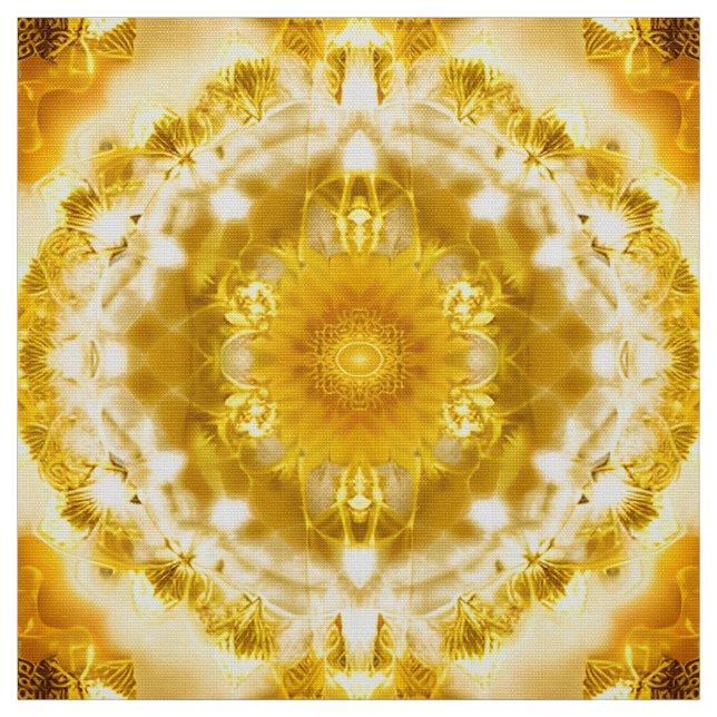 Medallion Muster in Mustard Yellow Batik Muster Stoff (Muster)