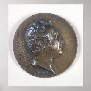 Medallion Porträt von Gioacchino Rossini 1829 Poster