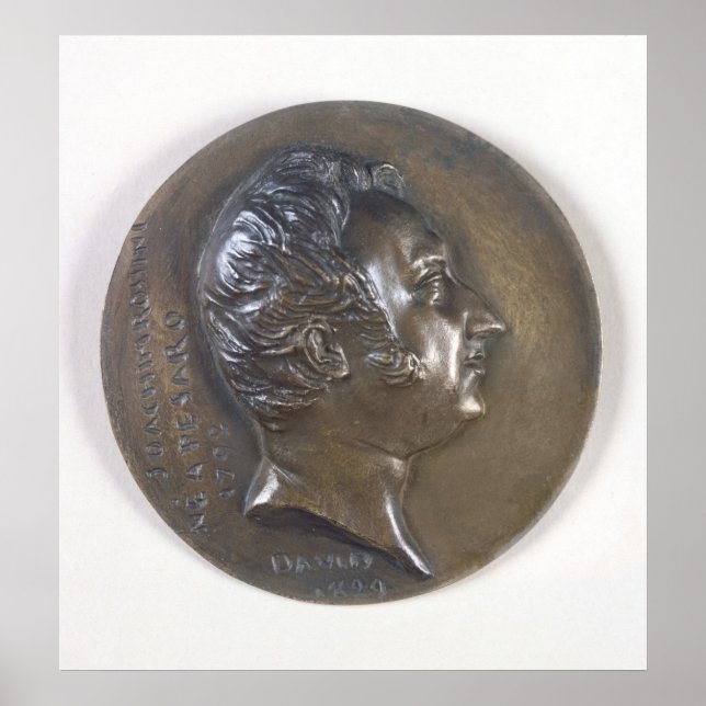 Medallion Porträt von Gioacchino Rossini 1829 Poster (Vorne)