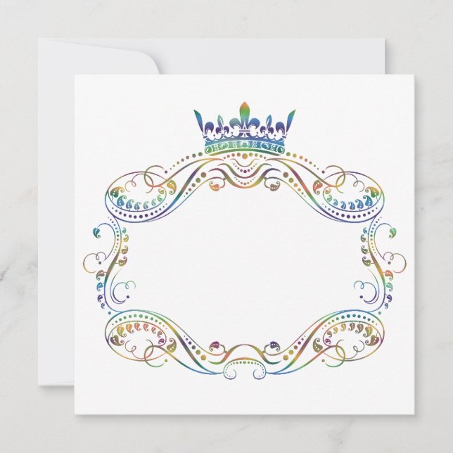 Medallion Rahmen mit Kroneneinladung Einladung (Vorderseite)