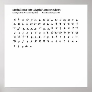 Medallion Schriftart Glyphs - Kontaktformular Poster