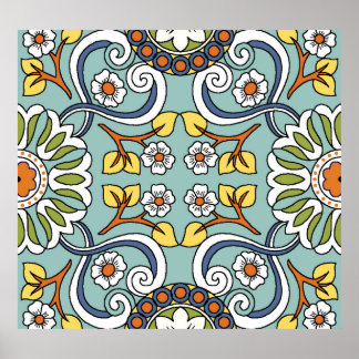 Medallion Türkisches Vintages Muster Poster