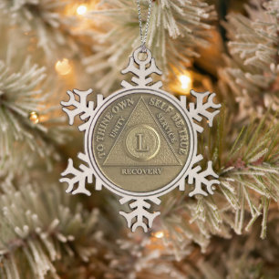 Medallion zum 50-jährigen Jubiläum Schneeflocken Zinn-Ornament