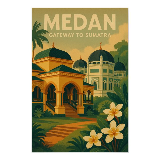 Medan, Indonesien Reise Poster (Vorderseite)