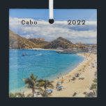 Medano Beach, Cabo San Lucas, Ornament Aus Glas<br><div class="desc">Der Medano Beach ist der wichtigste,  sichere und beliebteste Badestrand von Cabo San Lucas. Mit warmen Sand,  vielen Leuten,  Sonnenschirmen und wunderschönen Ausblicken,  ist dies der Ort,  wo Sie sich in der Sonne amüsieren können.</div>