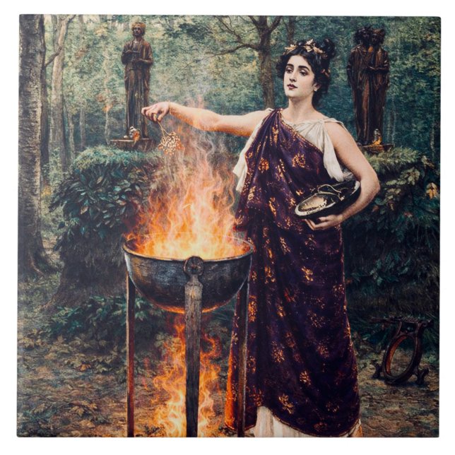 Medea braut ihren Zaubertrank –  Fliese (Vorderseite)