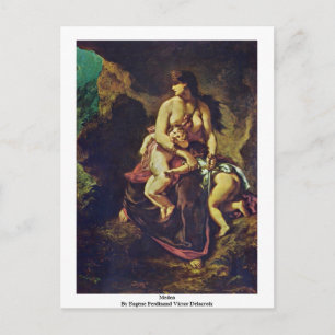 Medea By Eugène Ferdinand Victor Delacroix Postkarte