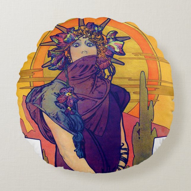 Medea (Medee), Alphonse Mucha Throw Kissen (Vorderseite)