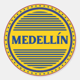 Medellin City Pride Emblem – Colombian Identity Runder Aufkleber