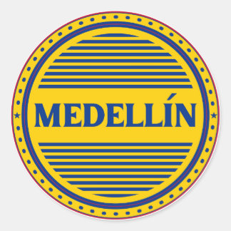 Medellin City Pride Emblem – Colombian Identity Runder Aufkleber