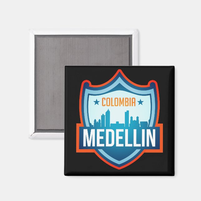 Medellin Colombia Cityscape Magnet (Vorderseite/Rückseite)