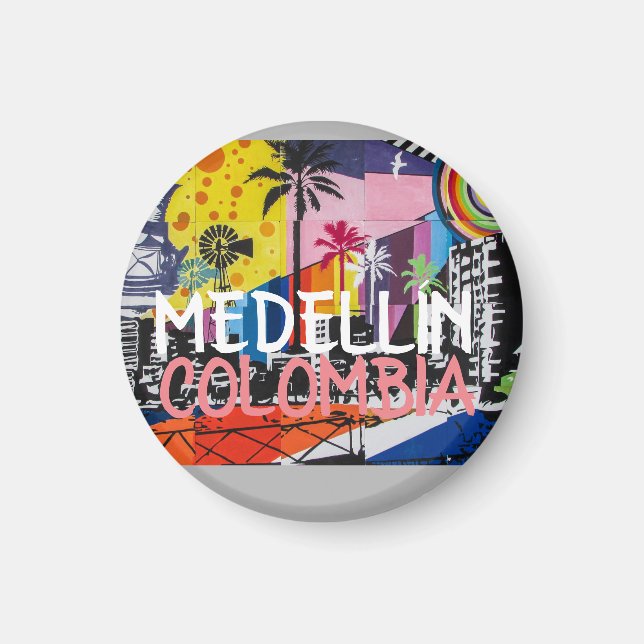 MEDELLÍN COLOMBIA Cool Graffiti Mural Magnet (Vorne)